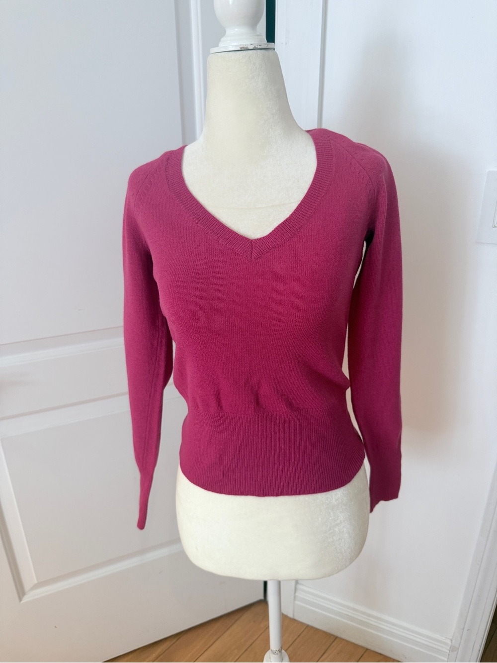 Banana Republic Raspberry Pink V-Neck Sweater
